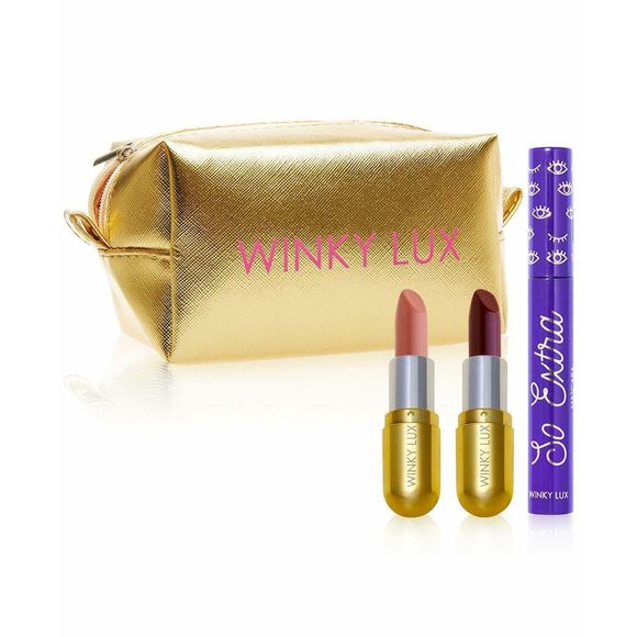 NEW WINKY LUX (BOUGIE KITTEN) LIP MASCARA KIT BAG - Picture 1 of 2